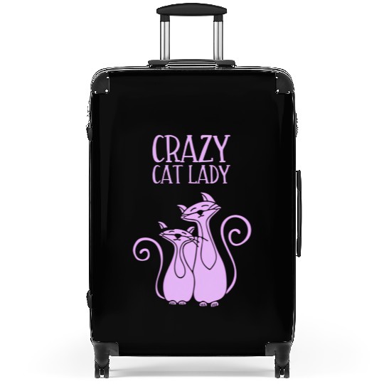 Crazy Cat Lady For Cat Purple Suitcases