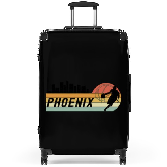 Phoenix Az Cityscape Sun Basketball Fans Suitcases