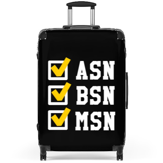 Asn Bsn Msn Nursing Degree Checklist Graduation Suitcases