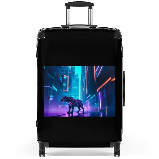 Geometric Tiger Suitcases