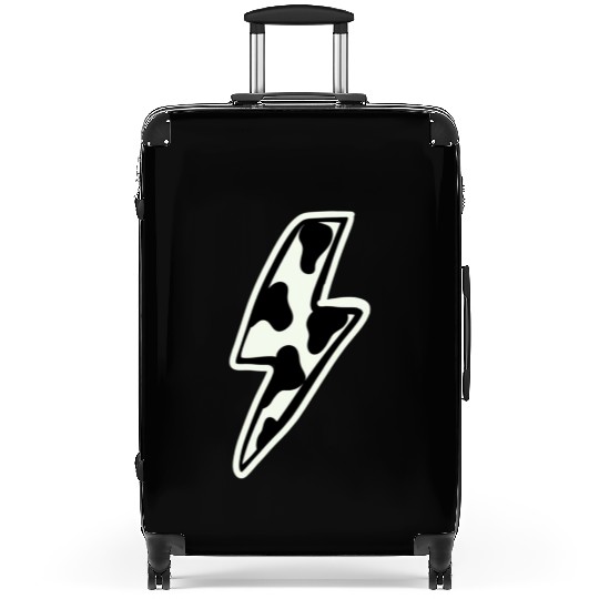 Cow print lightning bolt Suitcases
