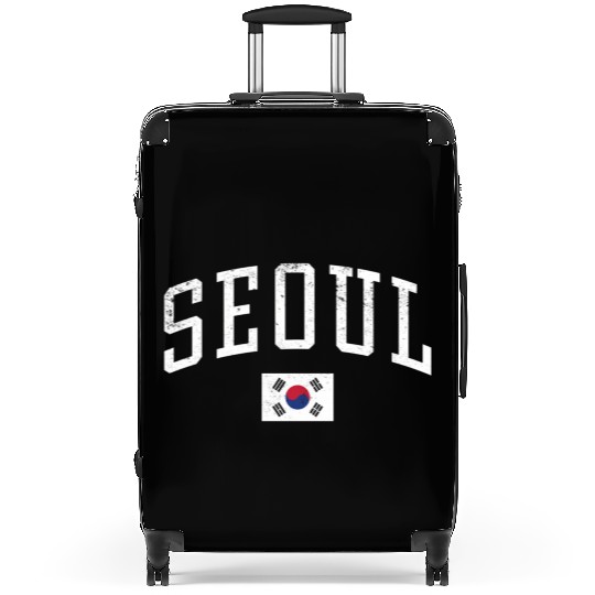 Seoul South Korea Country Flag Vacation Suitcases