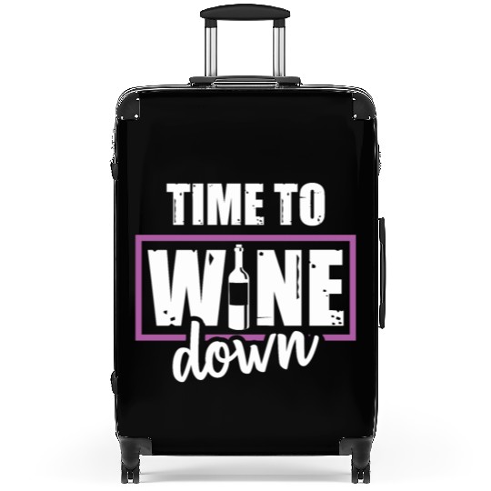 Wine Lover Beer Alcohol Gifts Time To Wine Down Suitcases