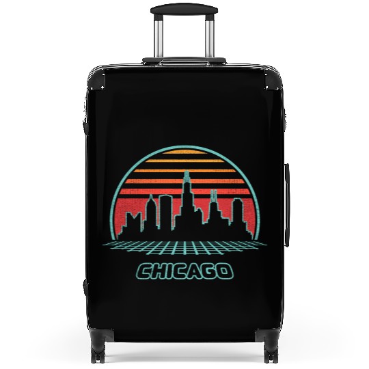 Chicago City Skyline 80S Style Suitcases