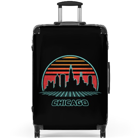Chicago City Skyline 80S Style Suitcases