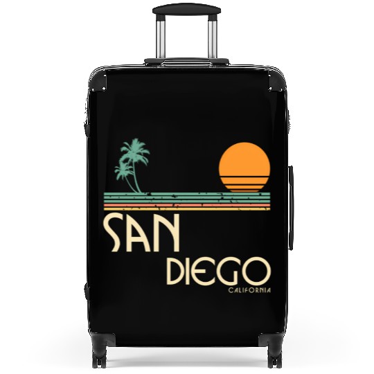 San Diego California Sunset Palms Suitcases