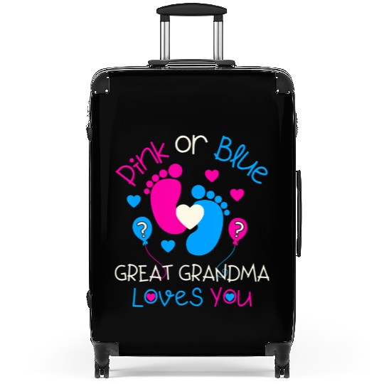 Pink Or Blue Great Grandma Loves You Gender Reveal Suitcases