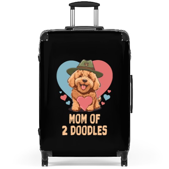 Mom Of Two Doodles Goldendoodle Dog Doodle Mama Suitcases