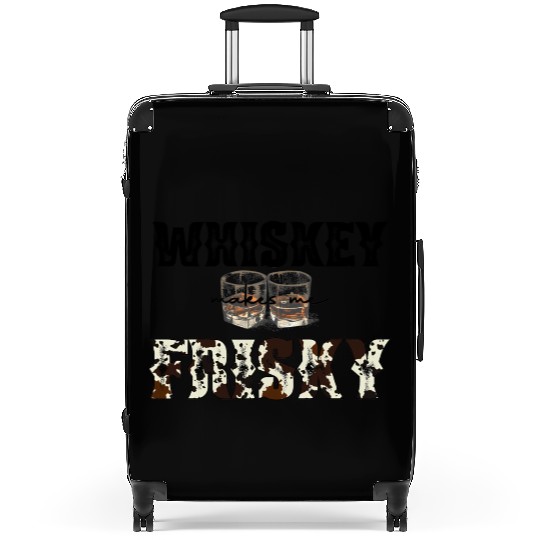 Country Western Leopard Whiskey Makes Me Frisky Suitcases