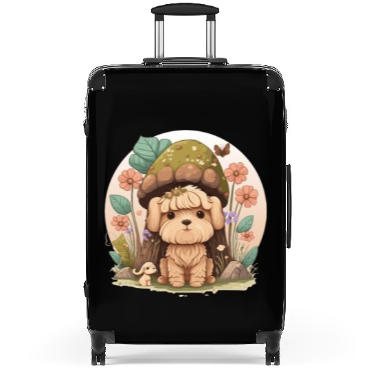 Cottagecore Cute Baby Dog Kawaii Puppy Anime Flora Suitcases