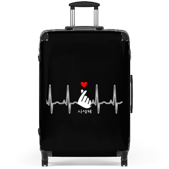K-Pop Heart Finger Hand Symbol Saranghae EKG Suitcases