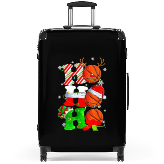 Ho Ho Ho Basketball Lover Christmas Reindeer Santa Suitcases