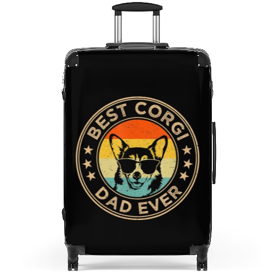 Corgi Dog Lover Vintage Sunset Suitcases