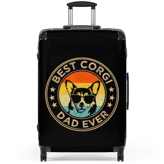 Corgi Dog Lover Vintage Sunset Suitcases
