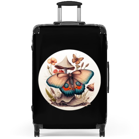 Cottagecore Butterfly Mushroom Forest Plants Botan Suitcases