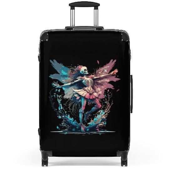 Watercolor Skeleton Fairy Gothic Fairycore Grunge Suitcases