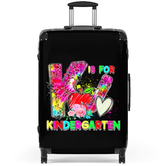 Tie Dye Leopard K Is For Kindergarten Teacher Back Suitcases