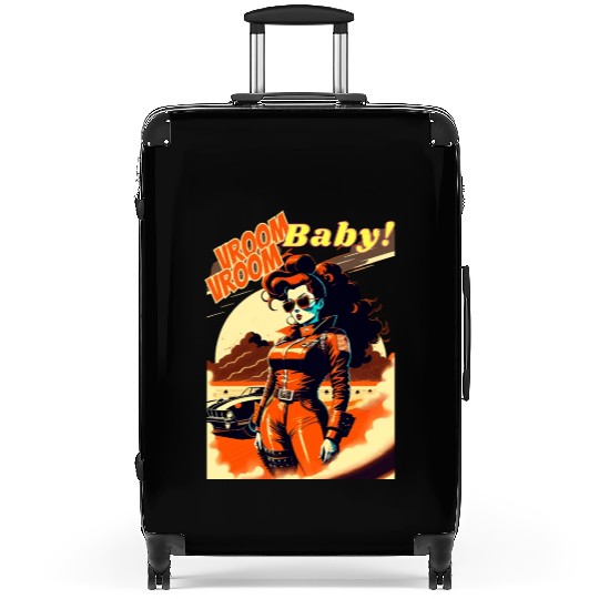 Diesel Diva: A Retro Driver Design v2 Suitcases