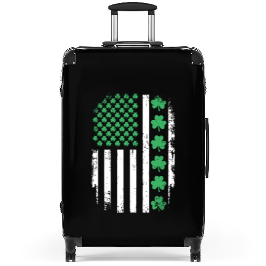 US American Flag With Shamrocks for St Patricks da Suitcases