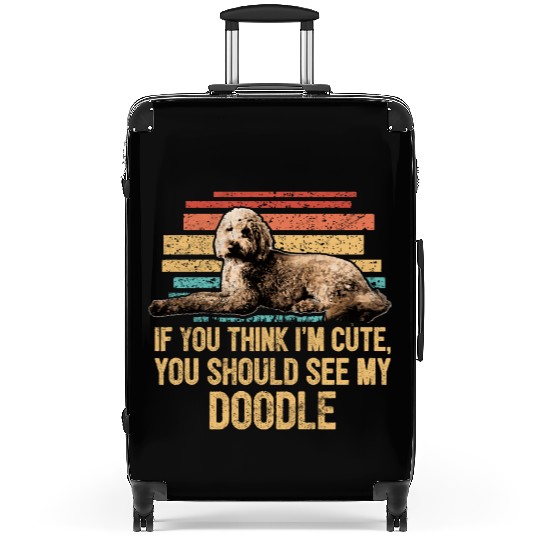 You Should See My Doodle Retro Goldendoodle Dog Suitcases