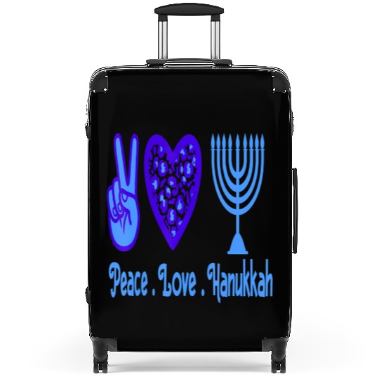 Peace Love Hanukkah 2021 Jewish Menorah Hanukkah C Suitcases