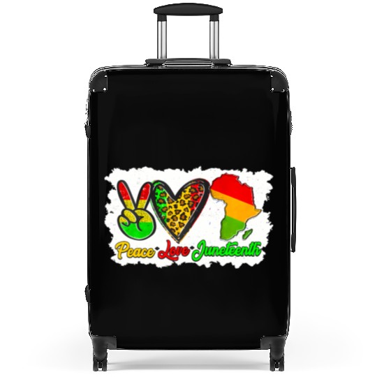 Peace Love Junenth Pride Black Africa American Suitcases