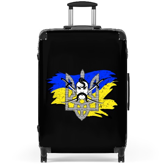 Ukraine Flag Cossack Warrior Ukrainian Tryzub Suitcases