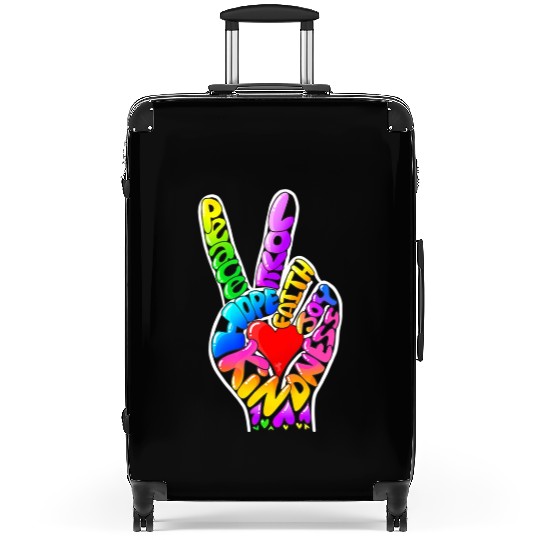 Peace Love Hope Joy Faith Kindness Word Art by Tan Suitcases
