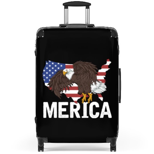 Us Flag Merica Pride Patriot Proud American Bald Suitcases