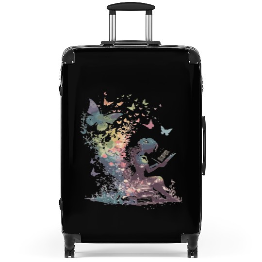 Watercolor Butterfly Fairy Read Book Library Fanta Suitcases