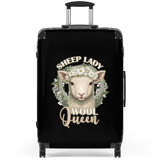 Sheep Lady Wool Queen Spring Flower Animal Funny F Suitcases