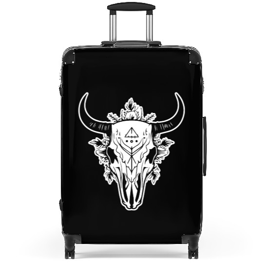 Cow Skull Boho Suitcases