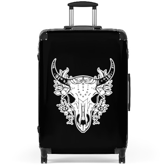 Cow Skull Boho Suitcases
