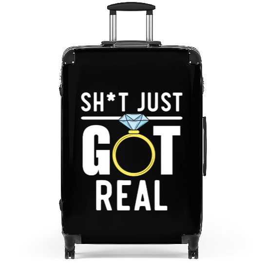 Bride And Groom Wedding Day Marriage Just Married Suitcases