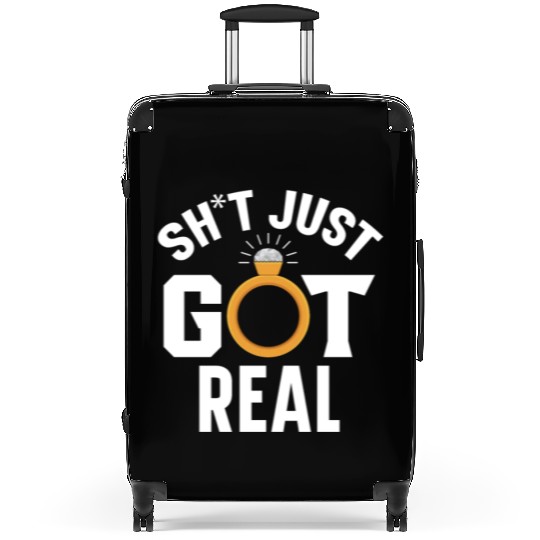 Bride And Groom Wedding Day Marriage Just Married Suitcases