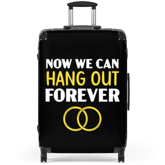Bride And Groom Wedding Day Marriage Just Married Suitcases