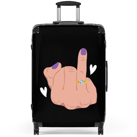 Bride And Groom Wedding Day Marriage Just Married Suitcases