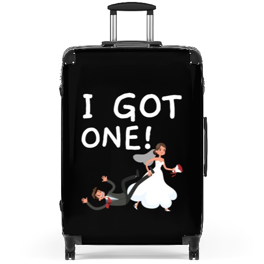 Bride And Groom Wedding Day Marriage Just Married Suitcases
