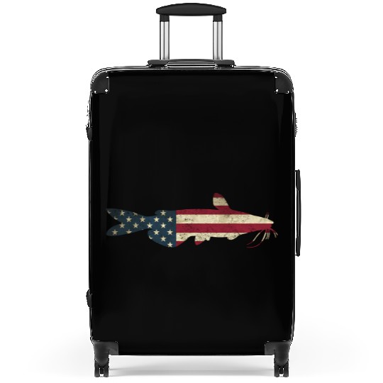 Catfish American Flag Catfishing Patriotic Fisher Suitcases