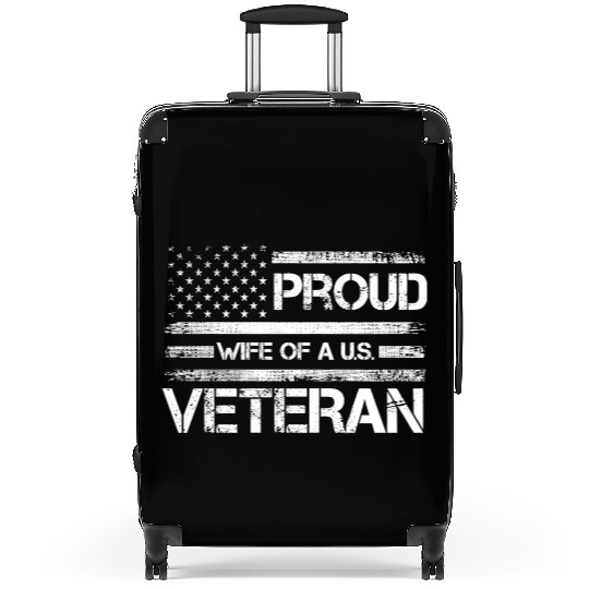 Veterans Proud Wives Of Us Veterans American Flag Suitcases