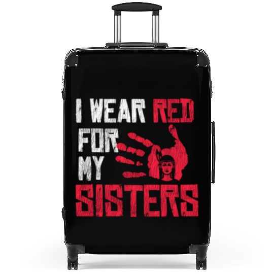 Native American I Wear Red For My Sister Indian Suitcases