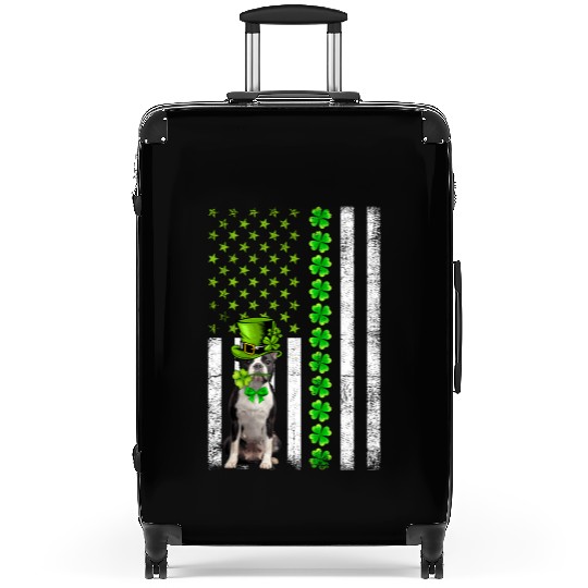 American Flag Boston Terrier Dog St Patric Day Suitcases