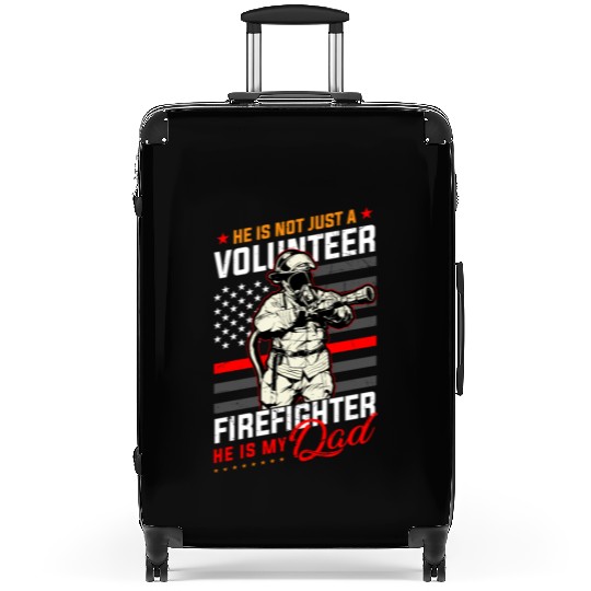 Proud Firefighter In A Fire Brigade Or Proud Suitcases