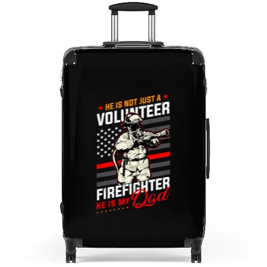 Proud Firefighter In A Fire Brigade Or Proud Suitcases
