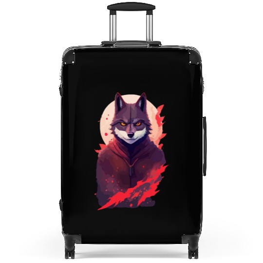 Ninja Style: The Cute Wolf Face with a Twist of Me Suitcases
