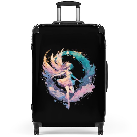 Watercolor Fairy Painting Fairycore Pastel Goth Bu Suitcases