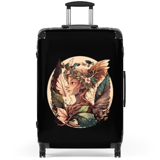 Cottagecore Forest Fairy Elf Floral Anime Aestheti Suitcases