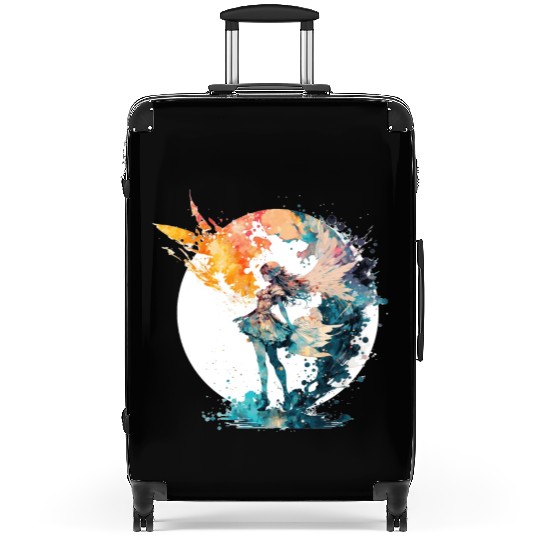 Watercolor Fairy Art Fairycore Grunge Pastel Goth Suitcases