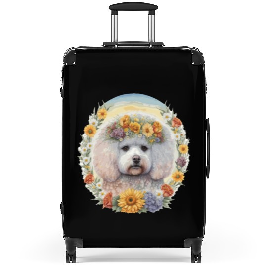 Cute Bichon Frise Sunflower Dog Breed Pet Puppy Suitcases