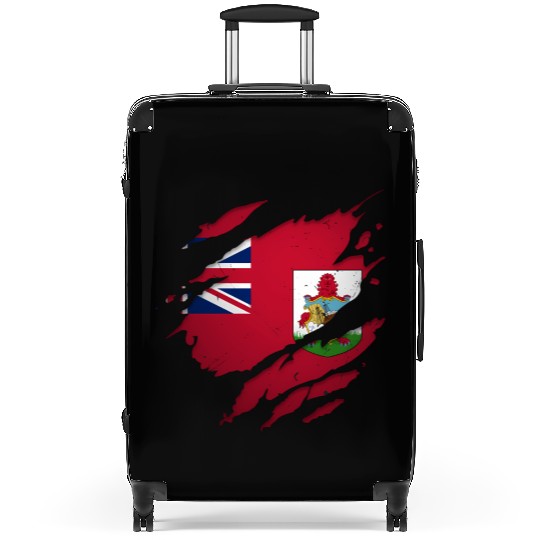 Proud Bermudians Torn Ripped Bermuda Flag Suitcases